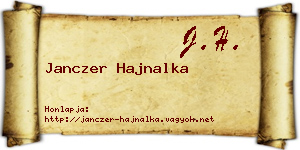 Janczer Hajnalka névjegykártya